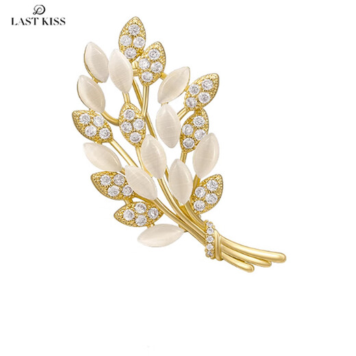 LAST KISS wheat ear brooch for women 2025 new style light luxury high-end exquisite fashion design niche high-end chest Valentine's Day gift cat's eye brooch