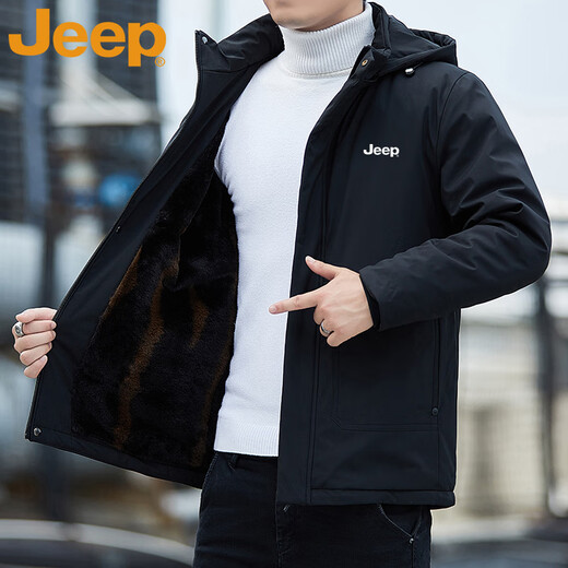 JEEP Jeep cotton clothing men's autumn and winter casual casual warm thickened outdoor sports jacket dark gray 2XL