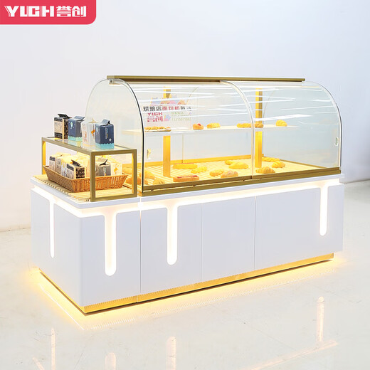 Yuch 24 años Nuevo gabinete de pan curvado Pantallado de pan Gabinete Bread Bread Bread Gabinet Gabinet Gabinet Gabinet Costa de vidrio comercial 9848 Mid-Dao Gabinete de un metro Precio