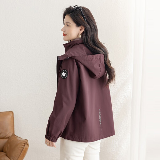 Sibaishe Solid Color Hooded Long Sleeve Jacket Women's 2025 Autumn New Fashion Loose Simple Casual Top