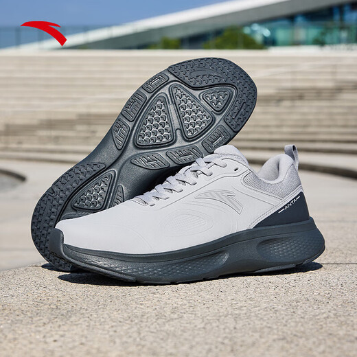 ANTA Basic Walking丨Lightweight and Comfortable Sports Shoes Men's Cushioning Walking Training Shoes Mesh Brocade Gray/Crystal Gray-6 39