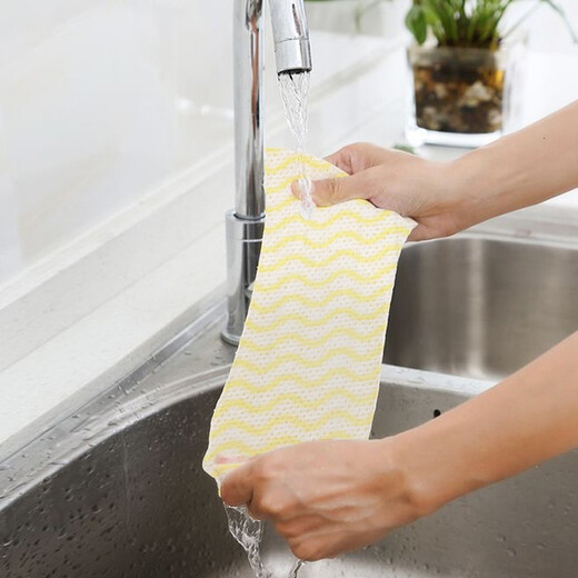 Qingyou Export Large Size Kitchen Paper Lazy Rag Disposable Water Absorbent Not Easy to Lose Lint Clean Dishwashing Cloth Not Easy to Stain Oil QY-051 Non-Woven Fabric 35x60cm (30 pieces)