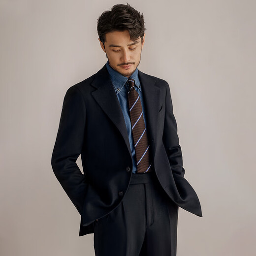 CULTUM warm brushed fabric winter thick heavy brushed Naples suit men's business formal suit black single suit 185A /54A