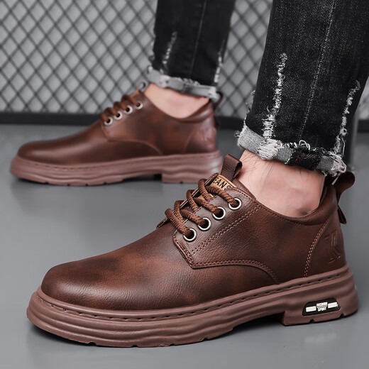 Marke Spezialpreis Cut-off Clearance für Herrenschuhe Casual Lederschuhe Herbst Nonrutsche echte Leder Business Lederschuhe Arbeit Schuhe Männer 9366 Brown Soft Leder Upgrade Modell 40