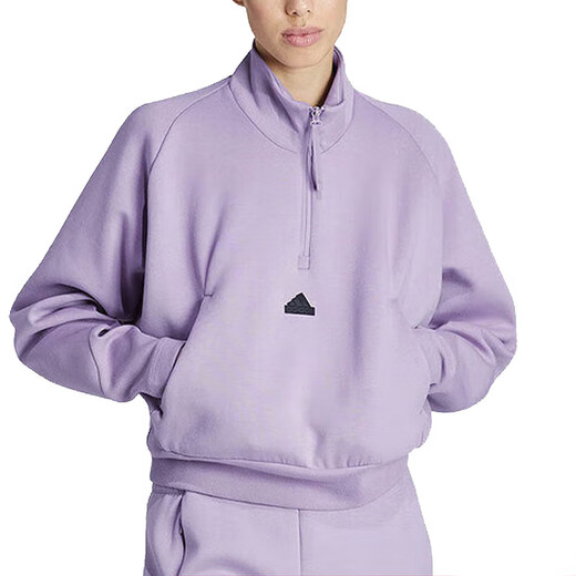 Adidas sweatshirt women's 2024 spring and autumn Z.N.E sportswear stand collar windproof jacket casual semi-zipper pullover IS3899 XL