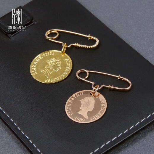 Yan's 18K gold brooch accessories corsage pin 75 paper clip multi-purpose pendant sweater dress with high quality 18K yellow (light yellow) 30mm diamond brooch accessories (pendant not included)