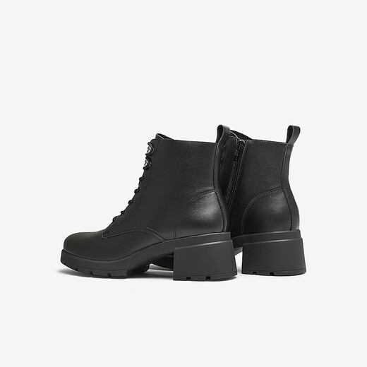 Heshe (Tata) lässige dicke Ferse Martin Boots Frauenstiefel Schwarze Pendler Schnürstiefel Winter neu 7bu55dd4 schwarz 36