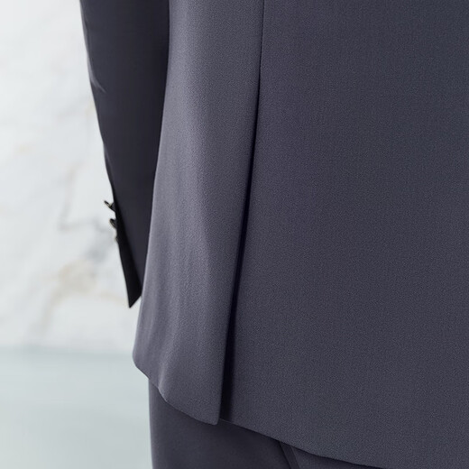 Qipai suit men's business formal flat lapel gray groom's wedding dress two-piece set 126JC70970 Ash 50 B 180/100B