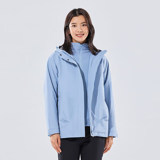 Pathfinder TOREAD Shock Clothes Autumn and Winter Women's Outdoor Three-in-One Fleece Waterproof and Moisturizing Cold Warm Jacket TAWWBK92719 Mirror Sky Blue (Female) L