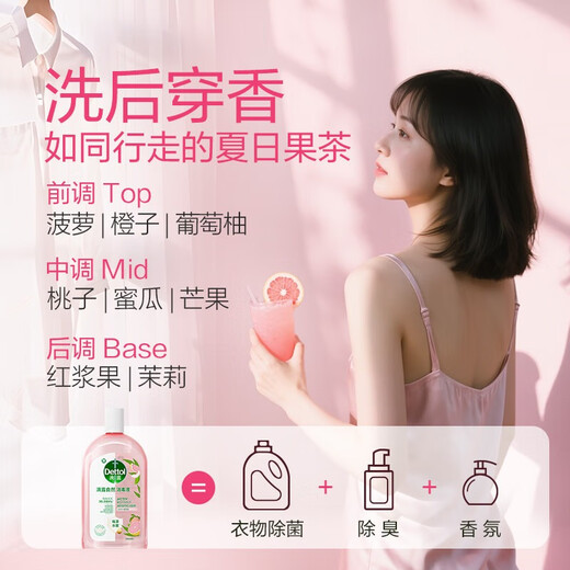 Sterilization and mildew removal cleaning combination pack Dettol fragrance natural disinfectant 1L + mildew removal spray 500ml