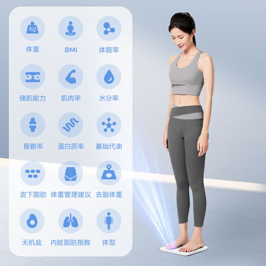 Xiangshan Body Fett Skala Intelligente Gewichtsskala Elektronische Skala Human Body Haushaltsmaßstab Körperfett Skala 22 Körperdaten LED -Anzeige Batteriemodell