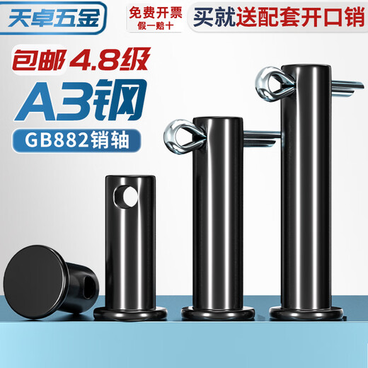Tianzhuo Hardware GB882 iron black hole pin flat head hole pin latch A3 positioning pin MM5M6M8M10M12-M30 M30*200 (1 set)