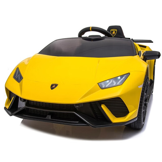 Cool Sun Lambo yellow children's remote control car can sit on baby electric car children's car can drive four-wheel drive