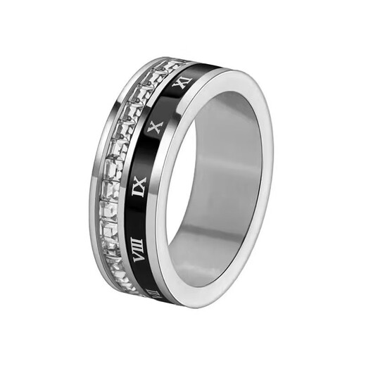 Core luxury titanium steel baby's breath ring for men, trendy brand, high-quality engraving, customized couple's ring, men's ring, boy's ring, silver size 11 - circumference 69mm150-145Jin Jin is equal to 0.5 kg