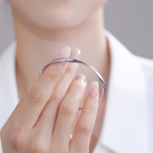 Meluxe PT950 platinum bracelet jewelry Möbius platinum bracelet birthday gift for girlfriend and wife, hollow, about 8.77g-53mm