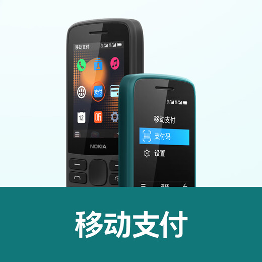 诺基亚（NOKIA）215 4G支付版 移动联通电信三网4G 蓝绿色 直板按键 双卡双待 备用功能机 老年人手机 学生机