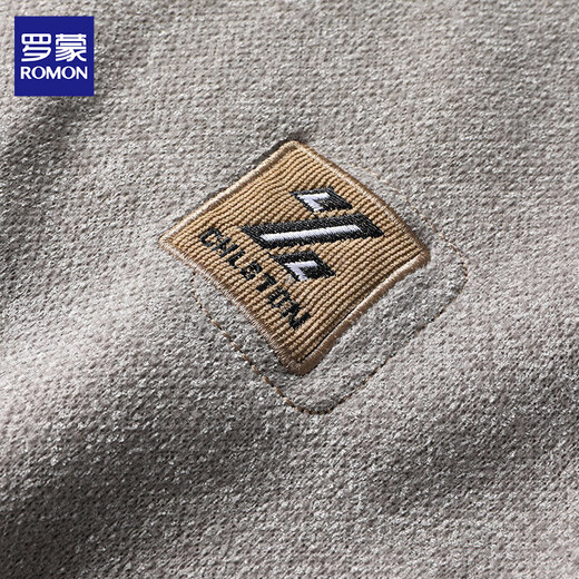 Romon one-piece velvet round neck sweater for men, autumn and winter, plus velvet and thickened sheep warm sweater, pullover bottoming sweater, 7101 beige 2XL, about 120-140Jin Jin is equal to 0.5 kg