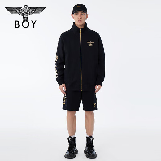 BOY LONDON【黑执事】春男女同款黑色潮酷针织外套N12801 黑色 L