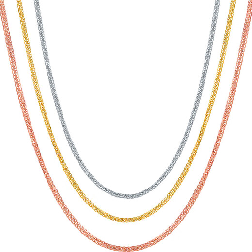 Saturday blessing 18K gold necklace women's Chopard chain color gold necklace plain chain birthday gift yellow 18K about 1.6g-47cm