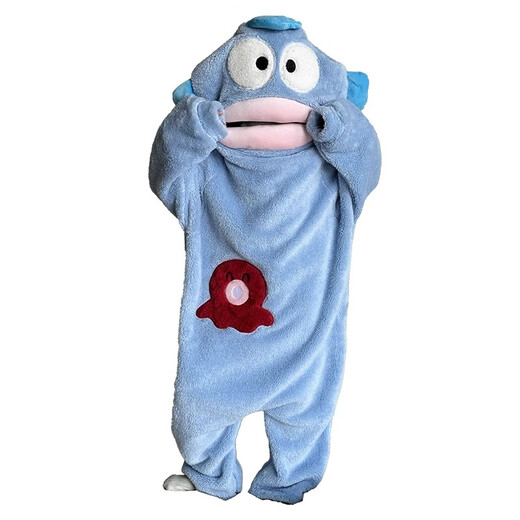 YIMENGTO Yimen Camel Ugly Fish Cute Funny One-piece Couple Pajamas Women's Autumn and Winter Thickened Coral Fleece Hooded Men's Large Size Home Clothes JS Velvet #B706 Single Jumpsuit + Shoes S 150-160