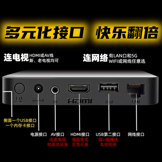 优选25新款AI智能海思芯4k网络盒子5G无线WiFi高清免VIP电视机顶盒 32G语音全能级+直播+影视 AI智能机顶盒+超清电视+永久会员