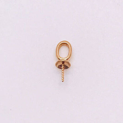 Yan's pure 18K gold inverted small fresh pendant straight grain glossy melon seed buckle empty support pearl jasper beeswax neck accessories 1 style 18K gold pure gold