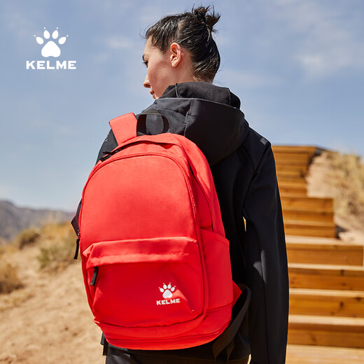 KELME backpack for men and women, lightweight large capacity with shoe compartment, student school bag, football sports backpack 1020 color blue/fluorescent orange (adult) one size fits all