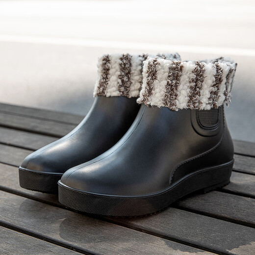 Shurong modische Regenschuhe Frauen kurze Regenstiefel Dicke alleinige Küche nicht rutschern im Freien mit Gummischuhen wasserdichte Outdoor-Angelauto Waschwasserschuhe Frauen Grün 38