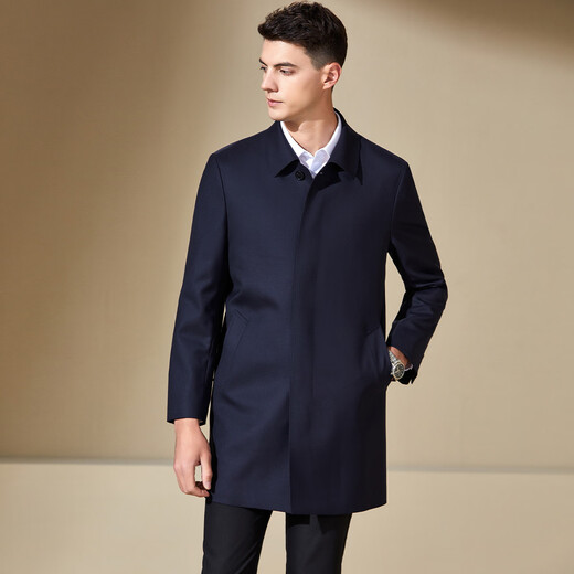 Antonio high-count worsted 100% sheep wool men's high-end jacket mid-length coat business executive windbreaker