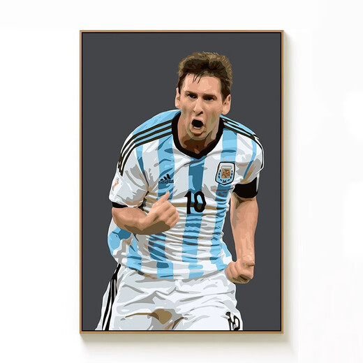 Yunmao digital oil painting DIY oil painting hand-filled characters coloring hand-painted decorative painting football star Messi wz3937 Messi 60*80cm (solid wood inner frame) (solid wood inner frame +