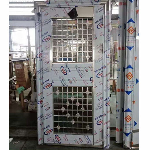 勤凯定制半玻全波不锈钢防盗门304不绣钢门白钢入户单门通风门加厚门 按照尺寸定制 304加厚