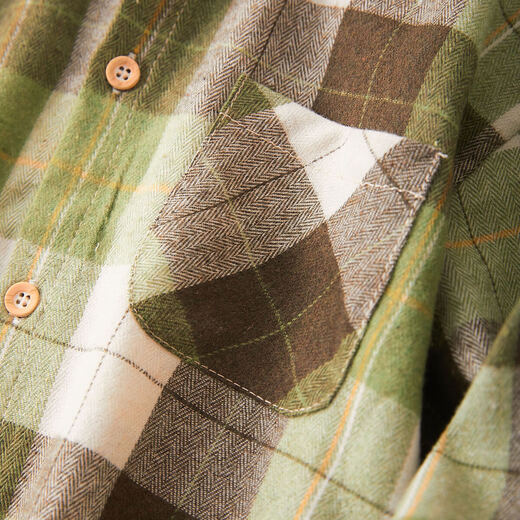 October Mommy (octmami) October Mommy fashion plaid lapel shirt soft and comfortable fabric breathable green 120