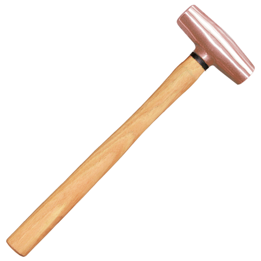 QIAOFANG Red Copper Wooden Handle Round Drum Hammer Round Drum Hammer Red Copper Double-sided Hammer Copper Hammer Round Drum Copper Hammer Wooden Handle Round Hammer 2202B Red Copper (Wooden Handle) 1/2 lb.