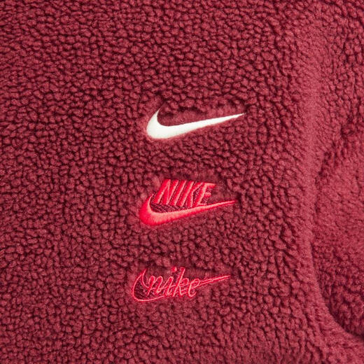 
Nike jacket men's clothing 2024 Spring CNY Dragon Year limited new three-hook imitation lamb standing collar sports casual clothing FZ6194-677/Red M