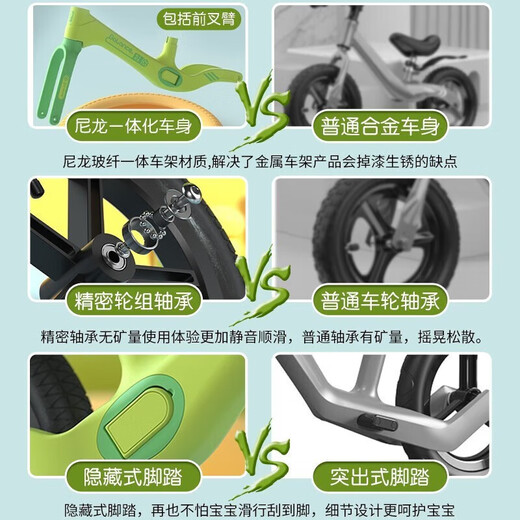 
ITPO children's balance bike 1-3 year old baby scooter 2-5 year old child slither scooter 2-3 year old child slither 2-3 year old child slither roaming wheels Black orange nylon integrated frame/baby's first birthday gift