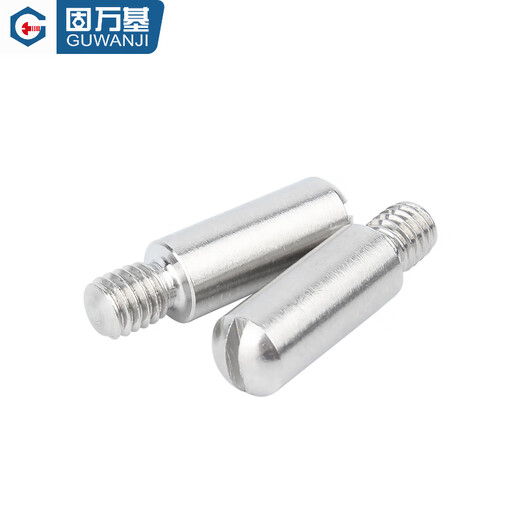 Guwanji 304 stainless steel GB831 single-slotted external thread cylindrical pin headless step screw shaft position pin complete collection 5x5 (M4x6) [5 pieces] round head