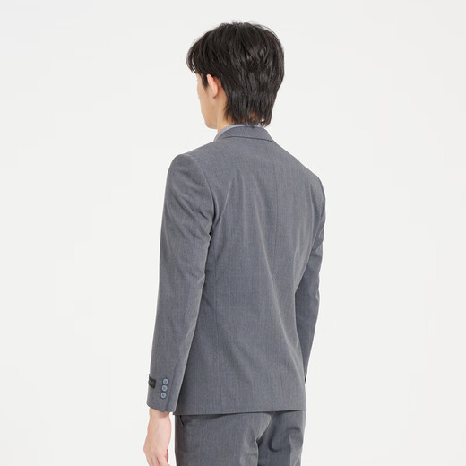 Lilang Light Fashion Men's TR Dark Plaid New Suit Suit Men's Youth Business Commuting Suit Three-piece Set Blue Gray 165A