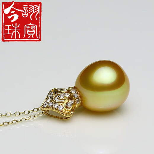 Jinxu Zhenyu Jewelry 12.7mm foreign gold bead pendant 14K gold thick and textured foreign pearl pendant strong gold