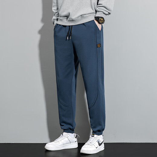 
Maine Sheng 100% pure cotton casual pants for men in spring and autumn loose breathable sports pants solid color versatile youth tying pants SD-6636 gray XL (125-140Jin [Jin equals 0.5 kg])