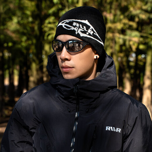 RVVR Luya Winter Warm Line Hat Outdoor Knitted Hat Fishing Baotou Ear Protection Soft Skin Friendly Warm Velvet Hat Shadow Black One Size