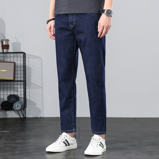 
Jeans men's spring and summer new fashion trend pants men's loose and versatile slim fit stretch straight pinch pants 9901 blue and gray 31