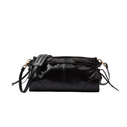 PRADA Bonnie series women's black calfskin small shoulder bag 1BH215_2CYR_F0002_V_OOO 14x26x12cm