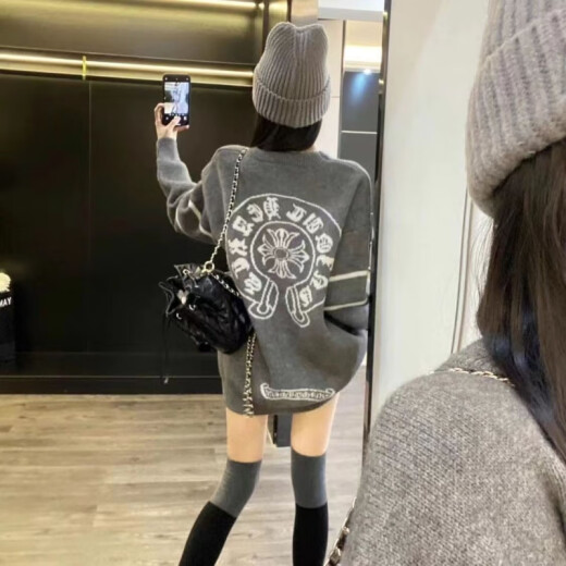 Ayanting Eagle Maternity Suit Autumn and Winter New Korean Style Sweater Digital Sweater Digital Knitt All-Match Loose Sweater de maternidad de gran tamaño 7374 Top [Single] XXL [140-170Jin [Jin iguala 0.5 kg]]]