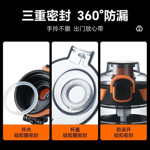 Supor Sports Water Cup Extra Large Capacity Summer Plastic Cup Student Children's Straw Cup Tritan Portable Men's Water Bottle