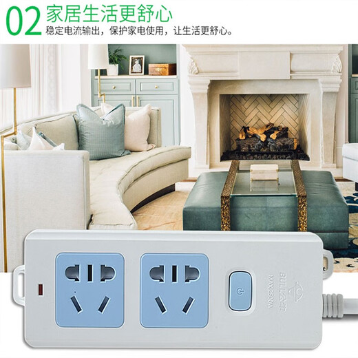 Bull (BULL) Bull 2-pin plug strip with two-pin hole terminal block socket double-headed two-corner eye plug-in row extension with wire plug-in board Bull 412K two sockets 1 meter