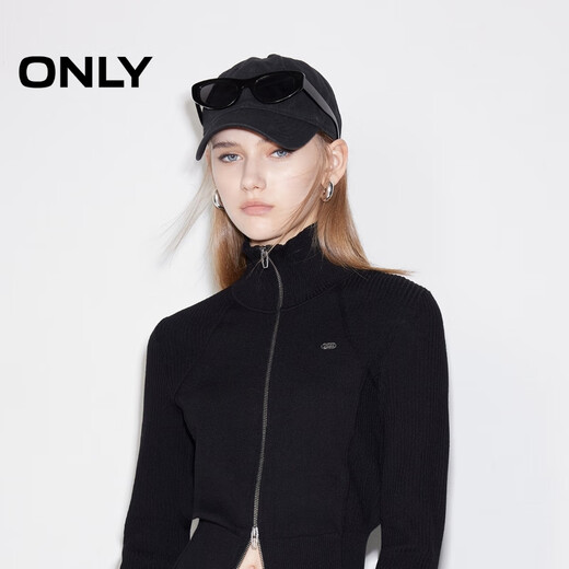 ONLY2025 new autumn style versatile warm small turtleneck slim short cardigan sweater for women|12513A004 H1Z Black XL