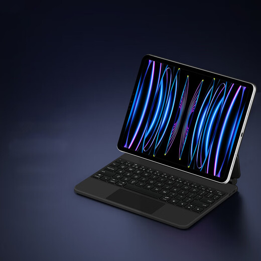 AJIUYU适用iPad键盘iPad Pro 11妙控键盘Air4/5 10.9英寸平板电脑保护套悬浮磁吸蓝牙触控背光键盘皮套 曜石黑【悬浮妙控键盘】 25款iPad Air13英寸M3平板A3271