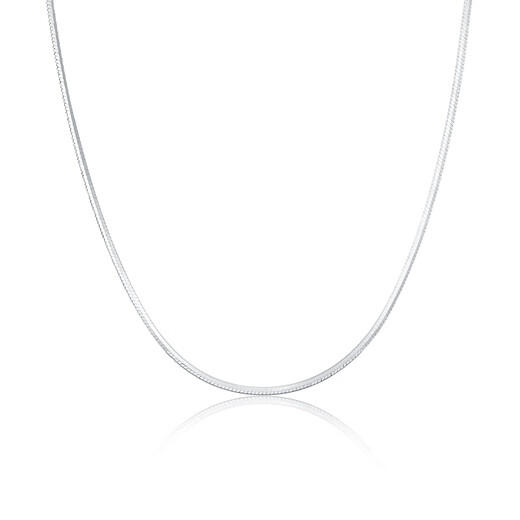 Mengjinyuan Platinum Necklace PT950 Plain Chain Simple Stacking Necklace Couple Style Gift for Girlfriend or Wife