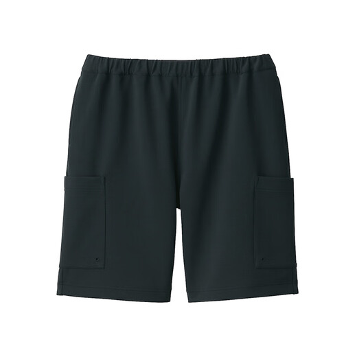 MUJI Labo unisex double-layer woven cargo shorts that are not easy to get wet, gender-neutral men and women, black M (170/80A)