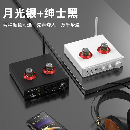 SUCA AUDIO T5C tube audiophile amplifier Bluetooth decoding USB headphone amp DAC lossless amplifier hifi tube preamp black with American 5654W tube
